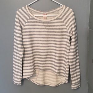 Striped high-low sweater top